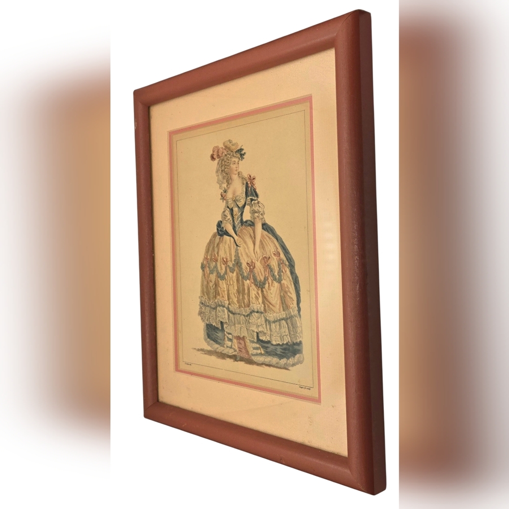 Vintage Marie Antoinette Lithograph St Aubin Del-Dupin Fil Sculp French Art - Picture 9 of 9